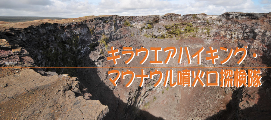 パッケージチャーター「キラウエアハイキング・マウナウル噴火口探検隊」ハワイ火山国立公園・マウナウル噴火口をハイキングします。